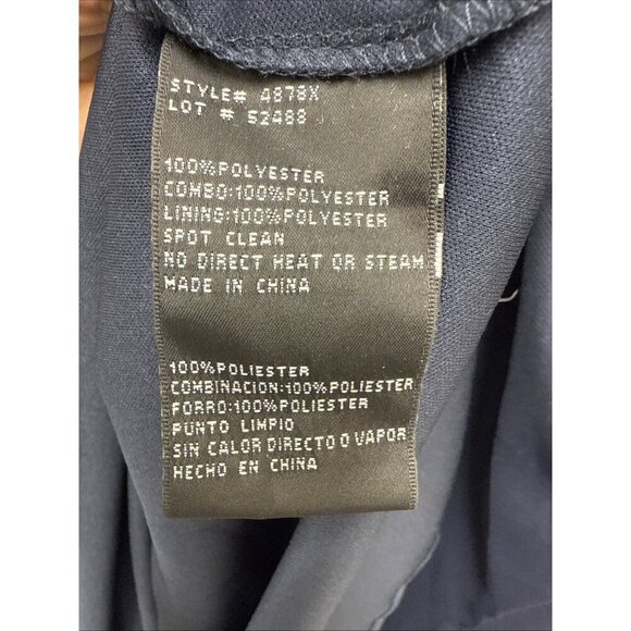 Xscape Womens Size 4 Navy Blue Ruched Embellished Formal Evening Dress Gown - Picture 9 of 12